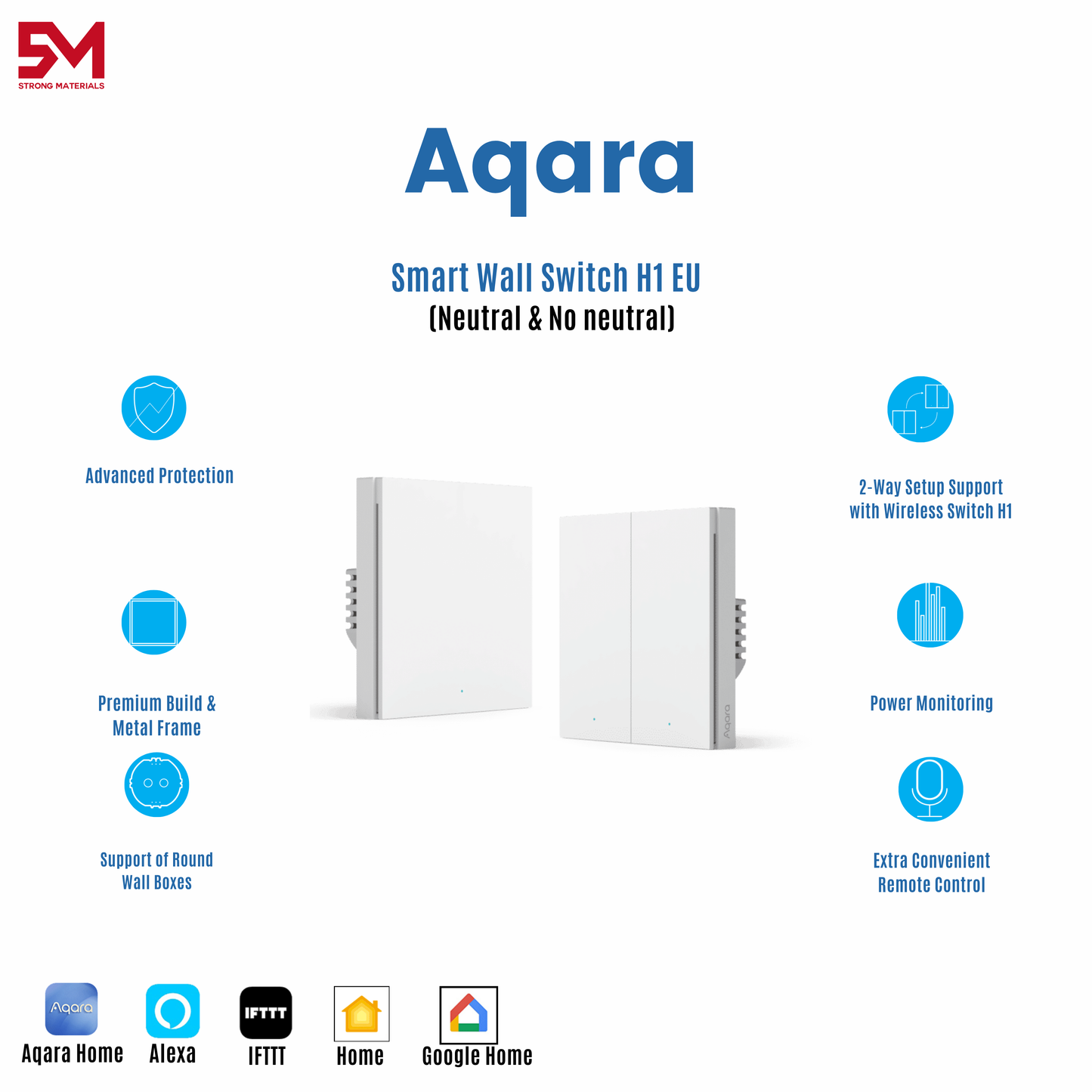 Smart Wall Switch H1 EU (With Neutral & Neutral)